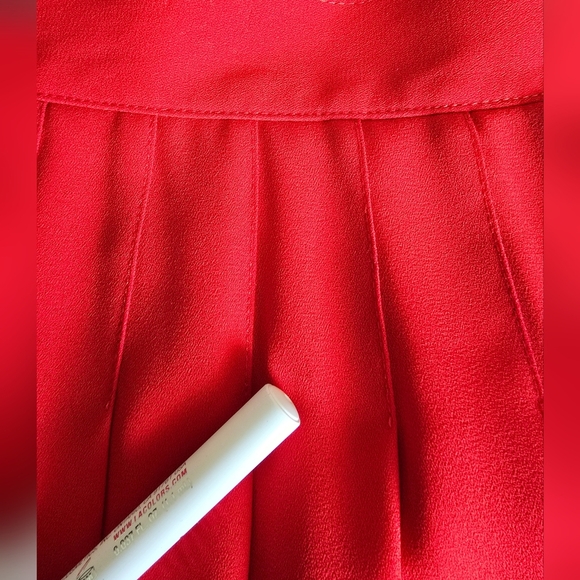 Liz Claiborne Red Pleated Midi Skirt Night Out - Picture 3 of 11